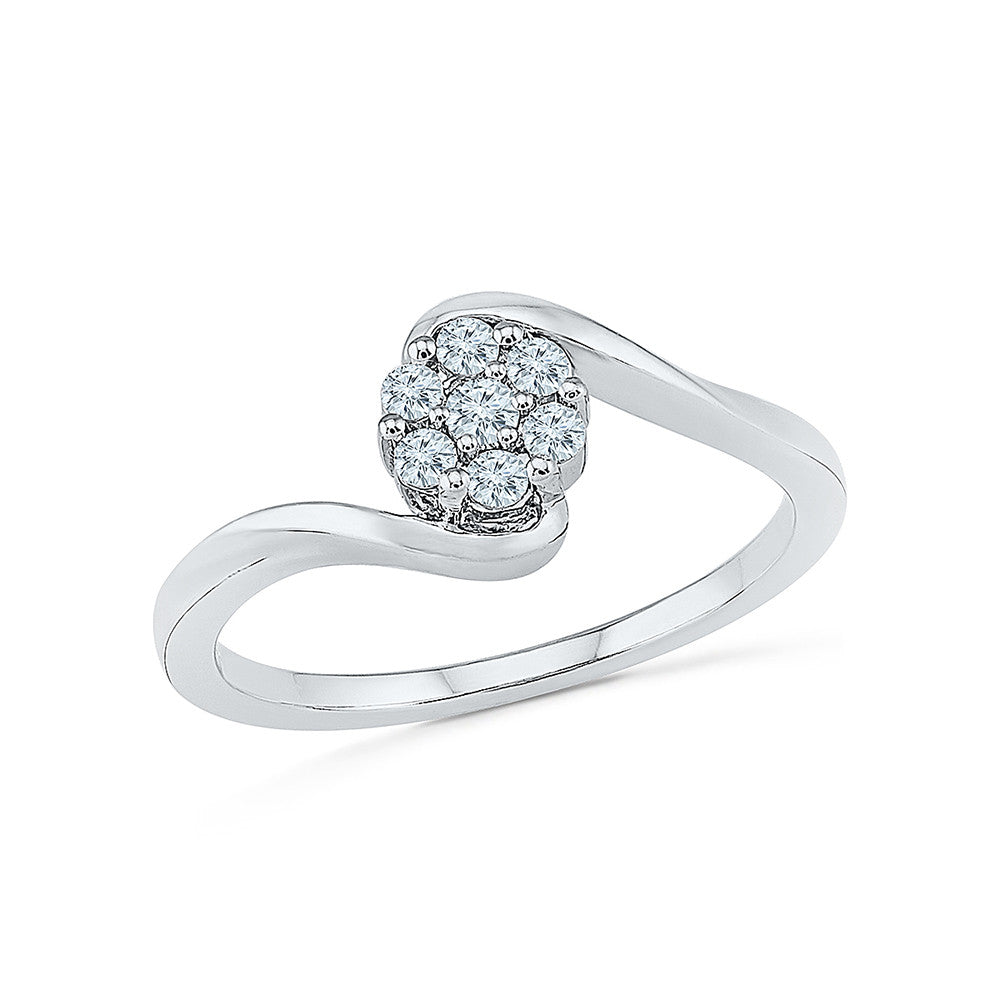 Diamond Engagement Ring with Polish and Diamond Twist Band | Kranich's Inc